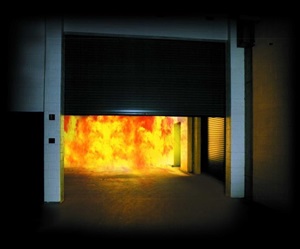 fire door with fire background fire door with fire background