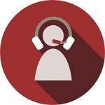 Red Design Support Representative Icon